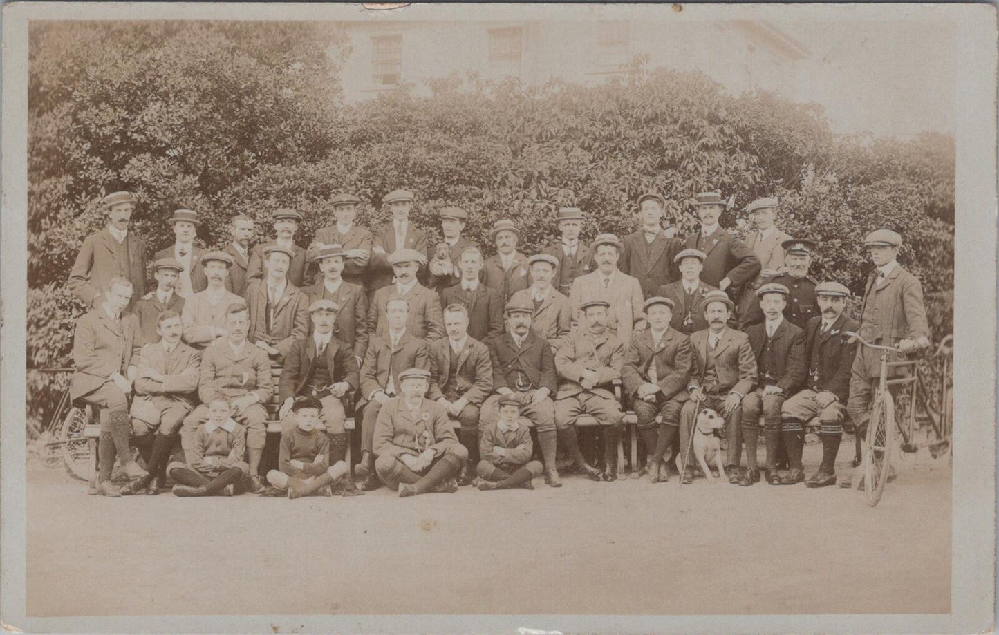 Devon Postcard: Exeter, RPPC Group Portrait of Men. Men's Fashion   XT2672
