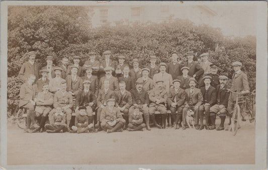 Devon Postcard: Exeter, RPPC Group Portrait of Men. Men's Fashion   XT2672