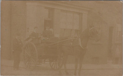 Lancashire Postcard?: Fosters Dairy Shop Storefront RPPC, Horse Delivery XT2676