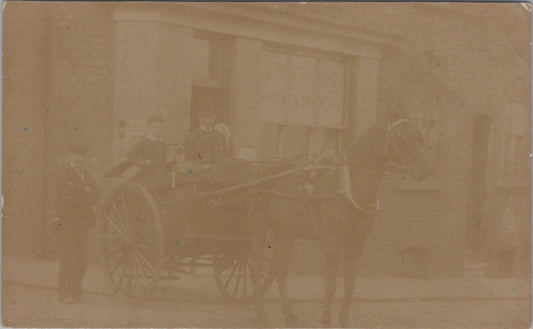 Lancashire Postcard?: Fosters Dairy Shop Storefront RPPC, Horse Delivery XT2676