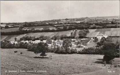 Cornwall Postcard: St Dominics Park Harrowbarrow Caravan Site 1960s RPPC XT2692