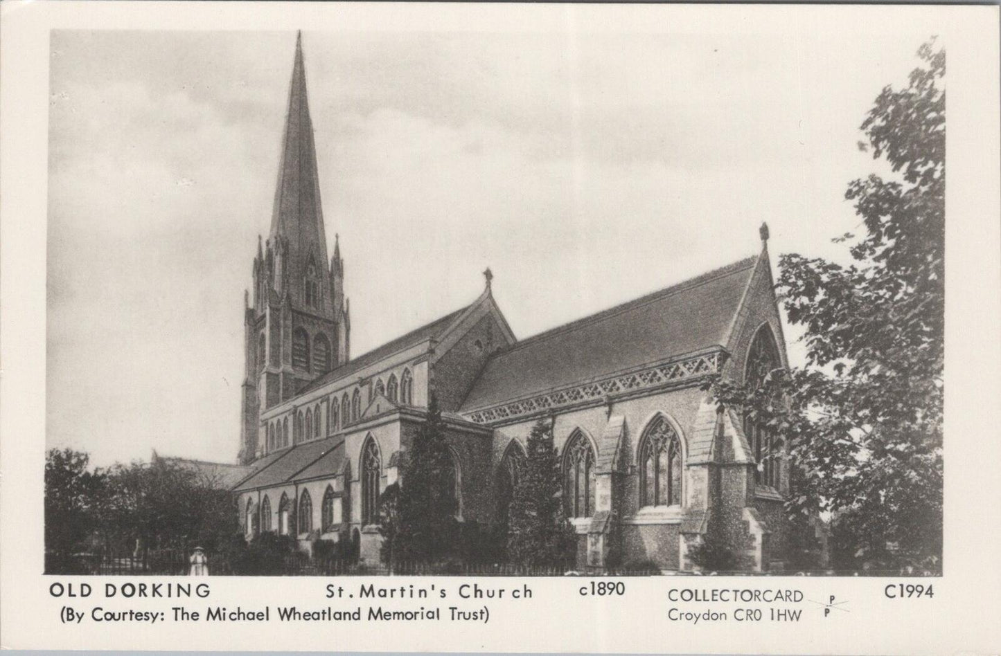Surrey Postcard: Old Dorking St Martins Church c1890 Collectorcard C1994 XT2703