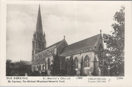 Surrey Postcard: Old Dorking St Martins Church c1890 Collectorcard C1994 XT2703