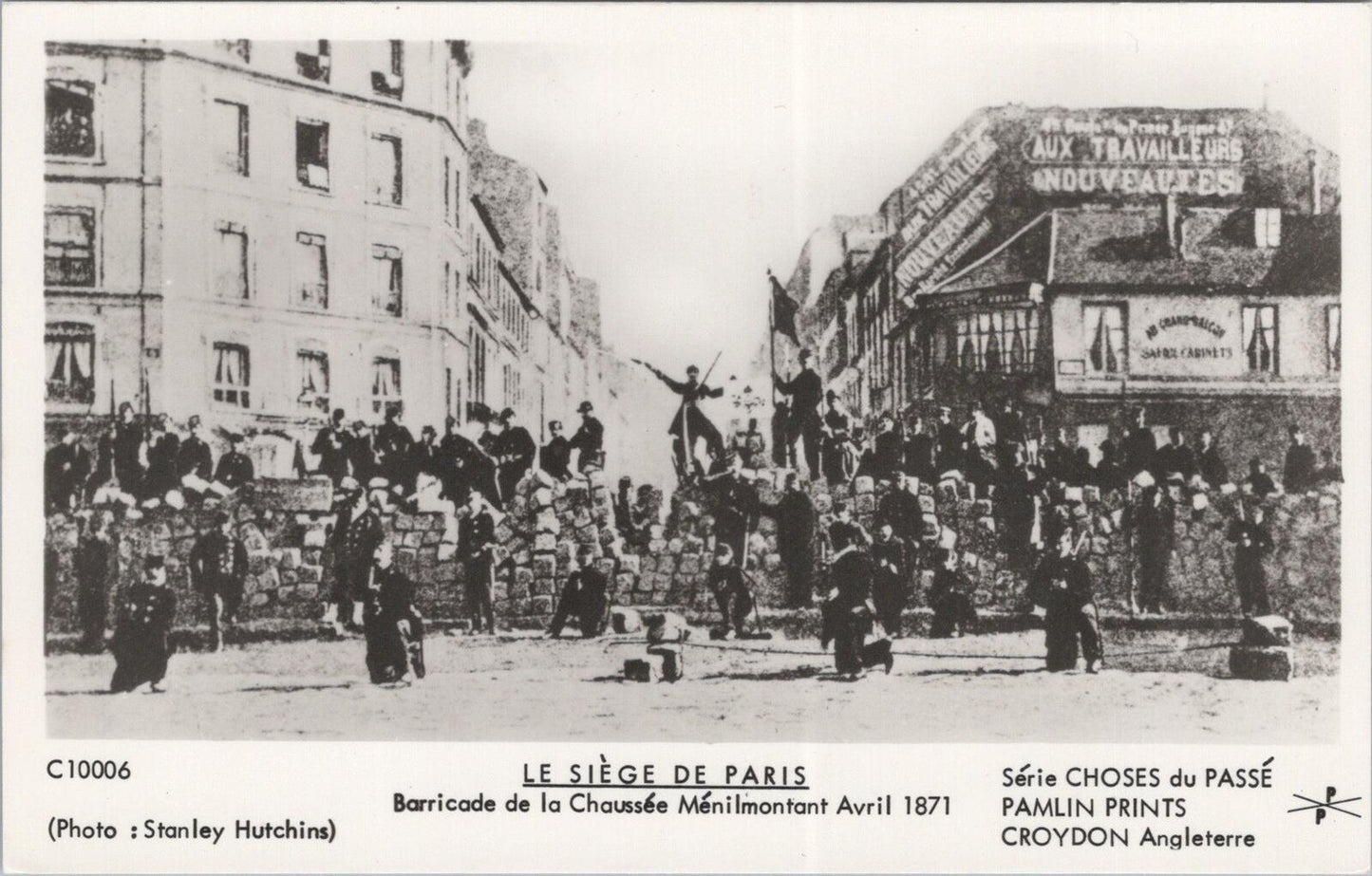 France Postcard: Paris Commune Barricade Menilmontant Pamlin C10006 - XT2707