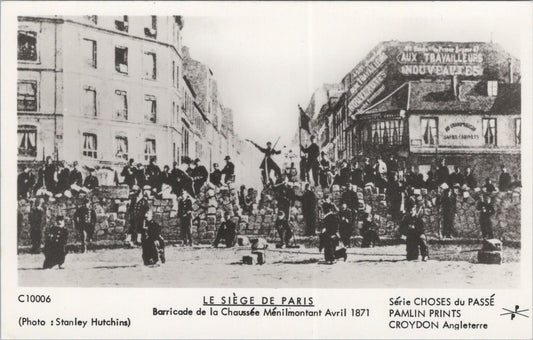 France Postcard: Paris Commune Barricade Menilmontant Pamlin C10006 - XT2707