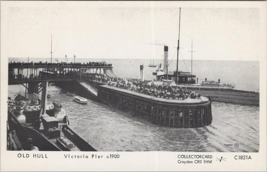 Yorkshire Postcard: Old Hull Victoria Pier Humber Paddle Steamer c1900 - XT2711