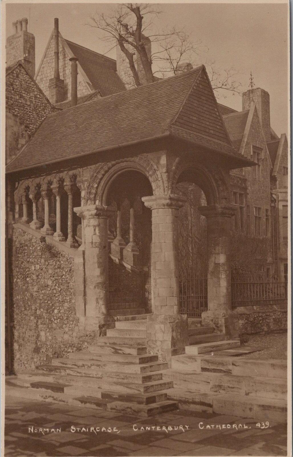 Kent Postcard: Canterbury Cathedral Norman Staircase Kings School RPPC XT2723
