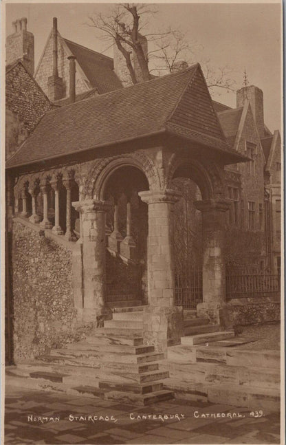 Kent Postcard: Canterbury Cathedral Norman Staircase Kings School RPPC XT2723