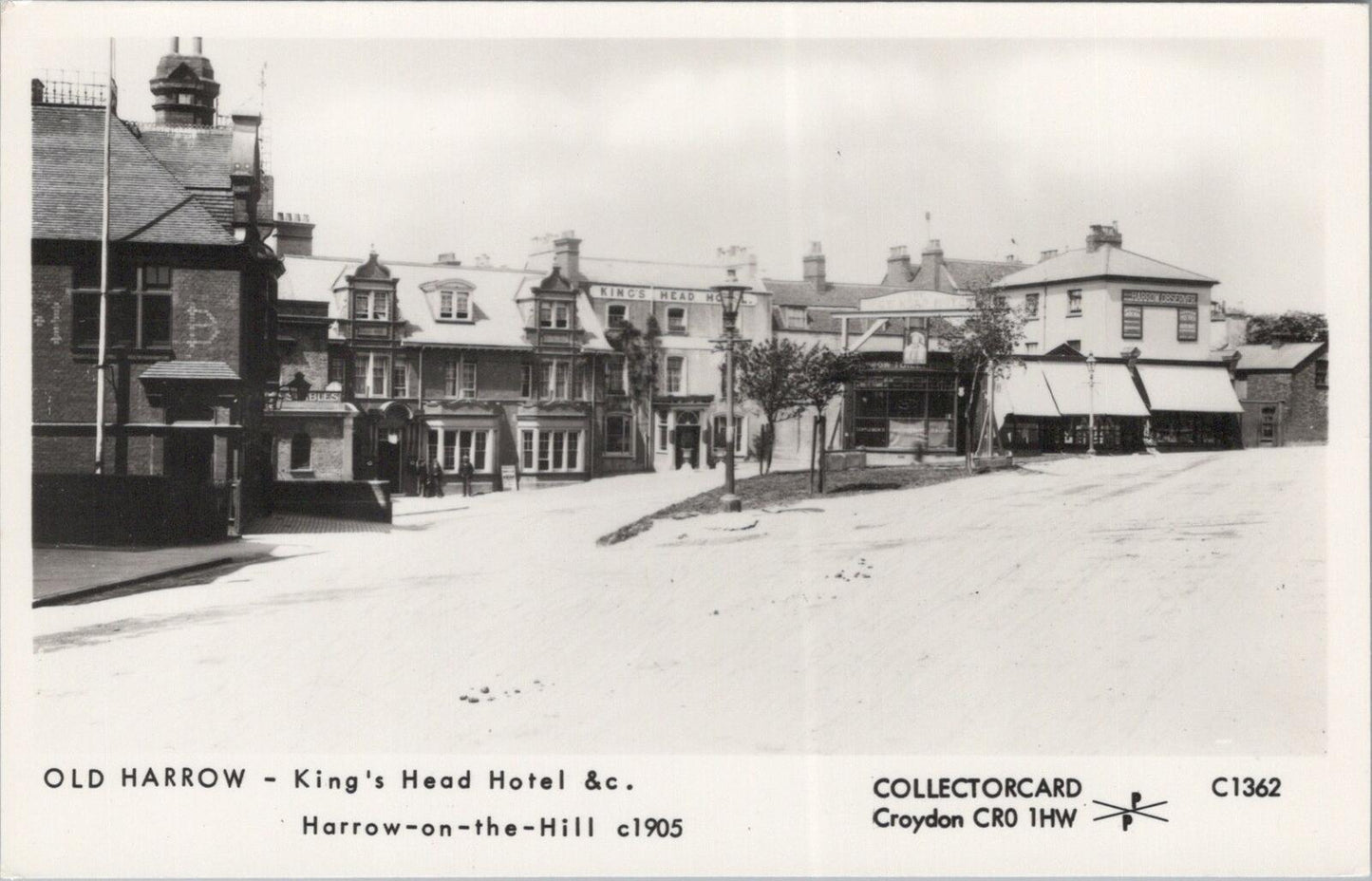 Middlesex Postcard:Kings Head Hotel Harrow on the Hill, c1905 Street View XT2728