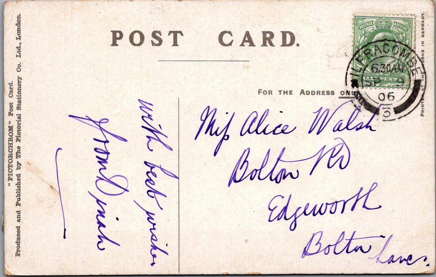 Devon Postcard: High Street Ilfracombe, 1900s Colour Litho XT2735
