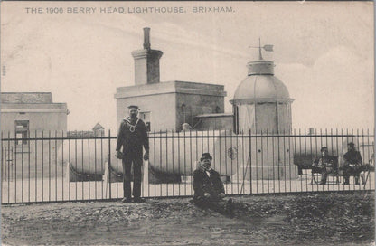 Devon Postcard: Berry Head Lighthouse Brixham, 1906 Keepers Guard  XT2736