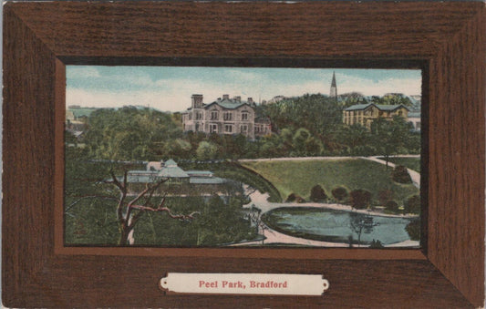 Yorkshire Postcard: Bradford Peel Park Lake Wood Frame View 1908 Litho XT2911