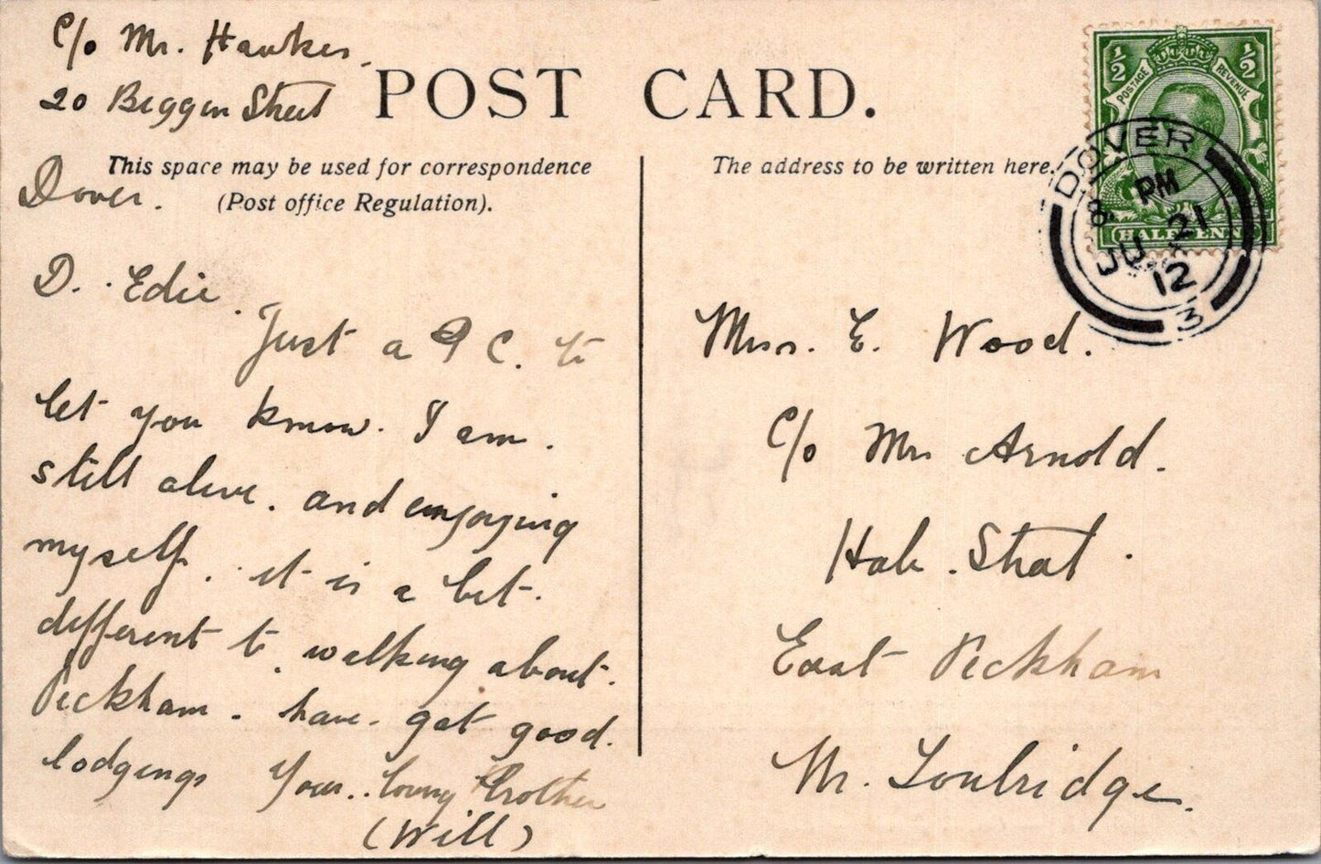 Kent Postcard: Dover On The Beach White Cliffs Castle View 1912 LL - XT2921