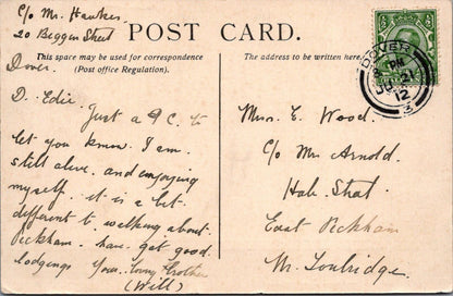 Kent Postcard: Dover On The Beach White Cliffs Castle View 1912 LL - XT2921