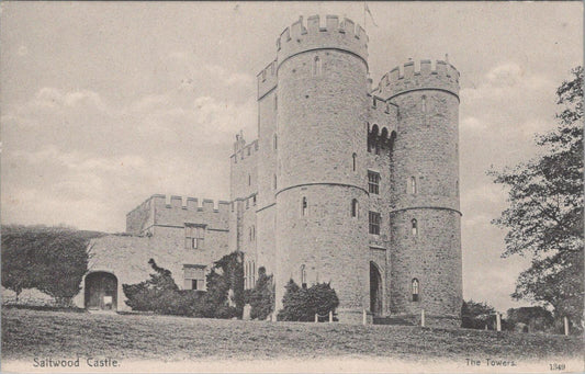 Kent Postcard: Saltwood Castle Hythe The Towers Gatehouse 1910s View XT2925