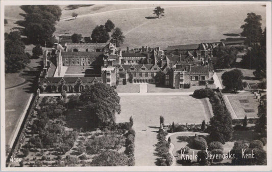 Kent Postcard: Knole House Sevenoaks Aerial View Palace Gardens RPPC XT2927