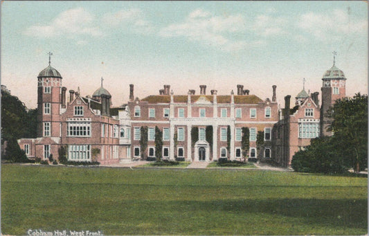 Kent Postcard: Cobham Hall West Front Country House Estate 1910s Litho XT2928