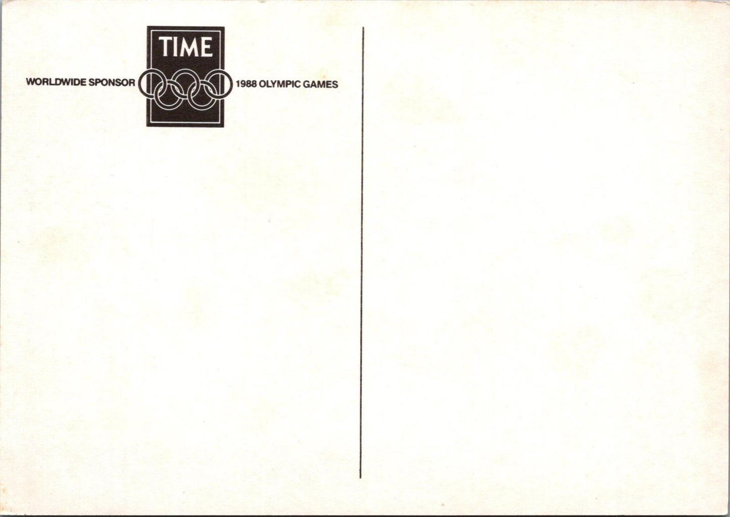 Sports Advertising Postcard - Time Special Report, 1988 Olympic Games RR23559