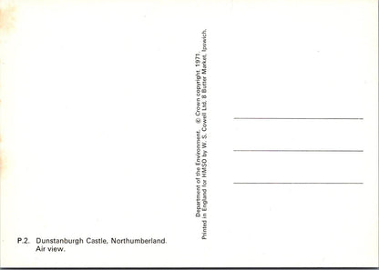Northumberland Postcard - Aerial View of Dunstanburgh Castle   RR23566