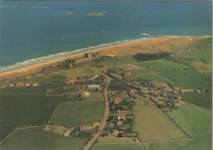 Northumberland Postcard - Aerial View of Bamburgh    RR23569
