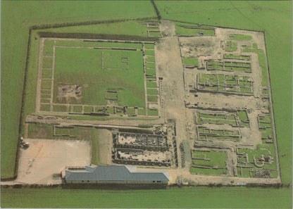 Northumberland Postcard - Aerial View of Corbridge Roman Site  RR23579