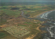 Load image into Gallery viewer, Northumberland Postcard -Aerial View of Amble and Warkworth on The River RR23585
