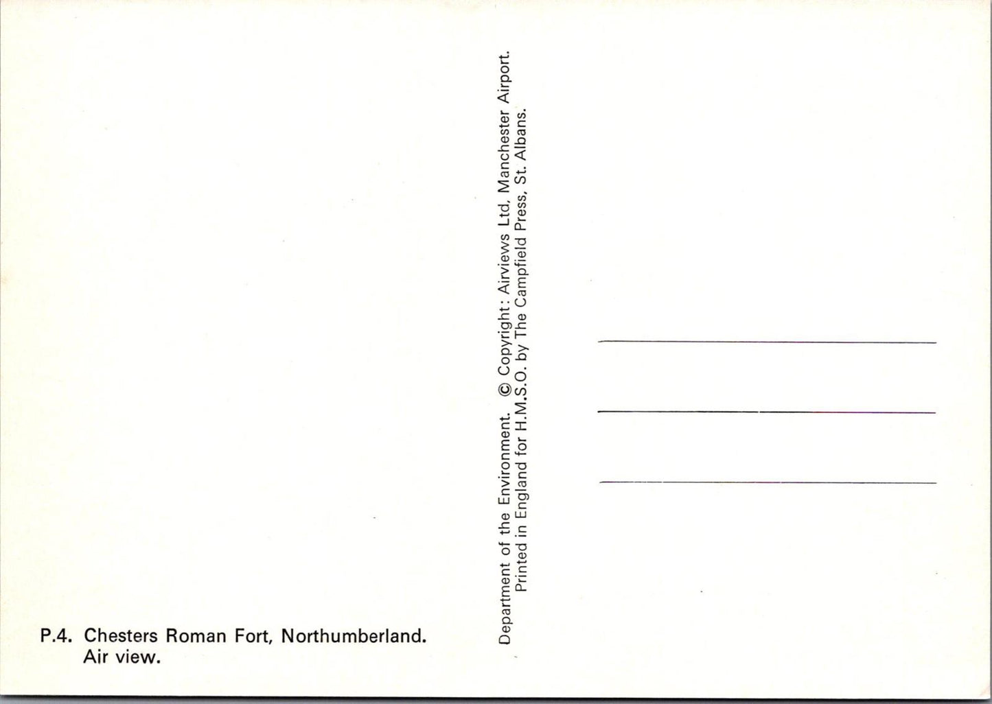 Northumberland Postcard - Aerial View of Chesters Roman Fort   RR23590