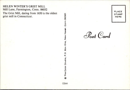 America Postcard - Helen Winter's Grist Mill, Farmington, Connecticut RR23594
