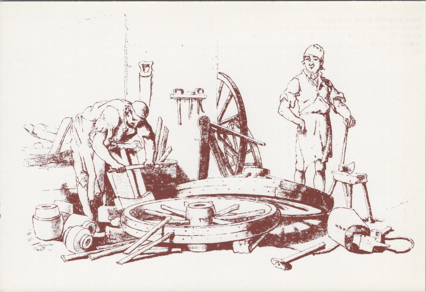 Rural Industry Postcard - Wheelwrights, Artist William Henry Pyne RR23609