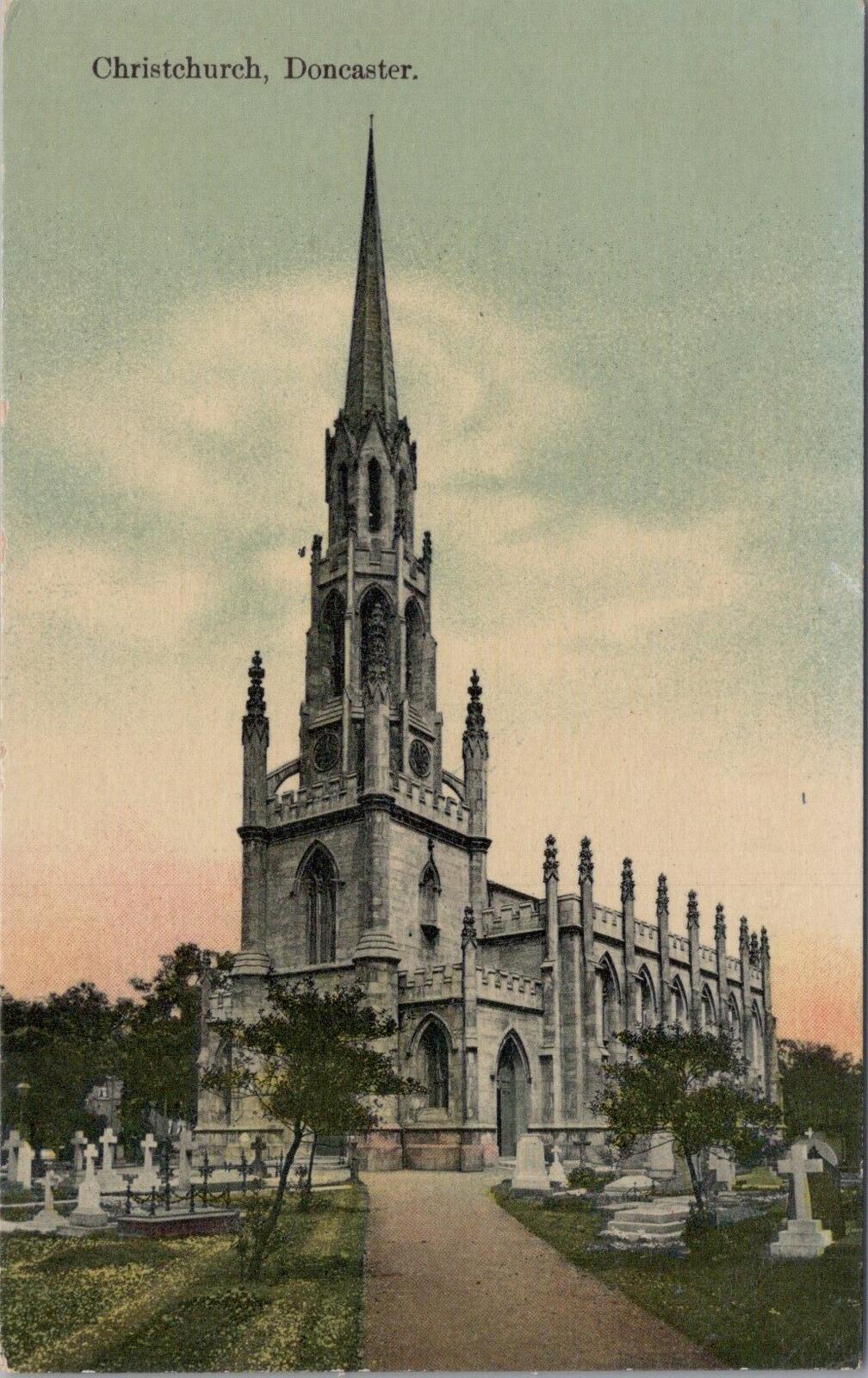 Yorkshire Postcard: Christ Church Thorne Road Doncaster Churchyard Gothic XT3006