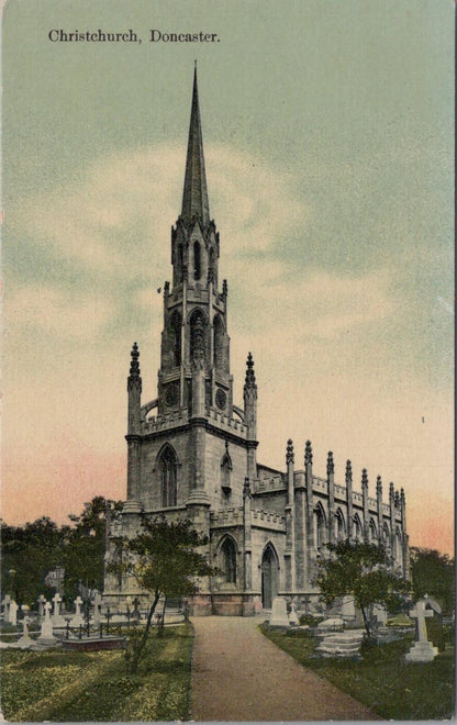 Yorkshire Postcard: Christ Church Thorne Road Doncaster Churchyard Gothic XT3006
