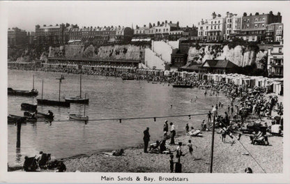 Kent Postcard: Broadstairs Main Sands Viking Bay Beach Huts RPPC XT3010