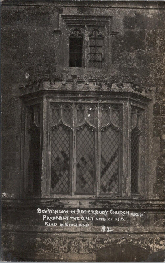 Oxfordshire Postcard: Adderbury Church Bow Window St Marys Oxon XT3020