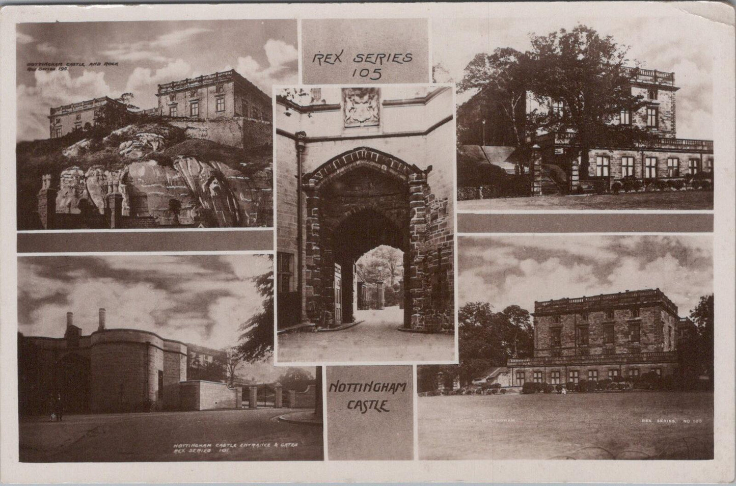 Nottinghamshire Postcard: Nottingham Castle Gatehouse Multi View XT3028