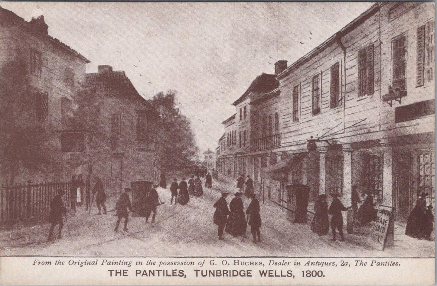 Kent Postcard: The Pantiles Tunbridge Wells G O Hughes 1800 Painting XT3035