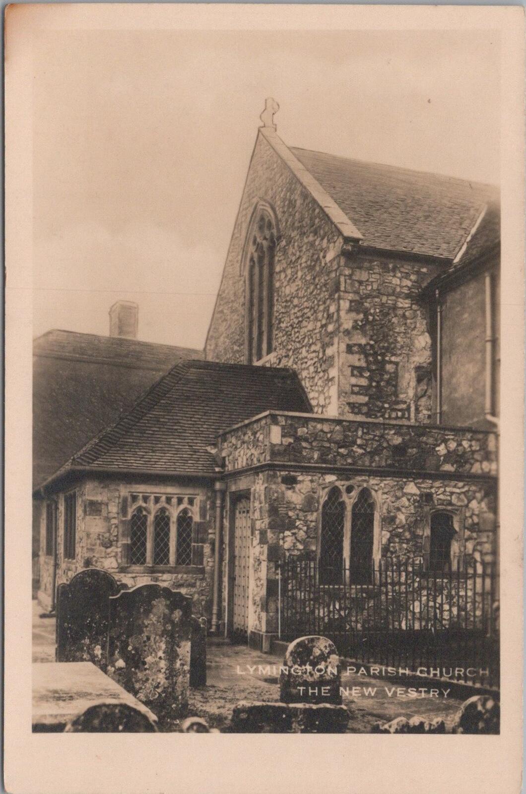 Hampshire Postcard: Lymington Parish Church New Vestry Graveyard View XT3044