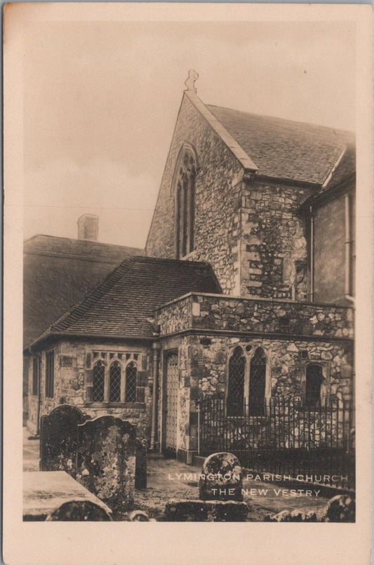Hampshire Postcard: Lymington Parish Church New Vestry Graveyard View XT3044