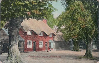 Hertfordshire Postcard: Thatched Cottages Harpenden Leyton Green Houses XT3048