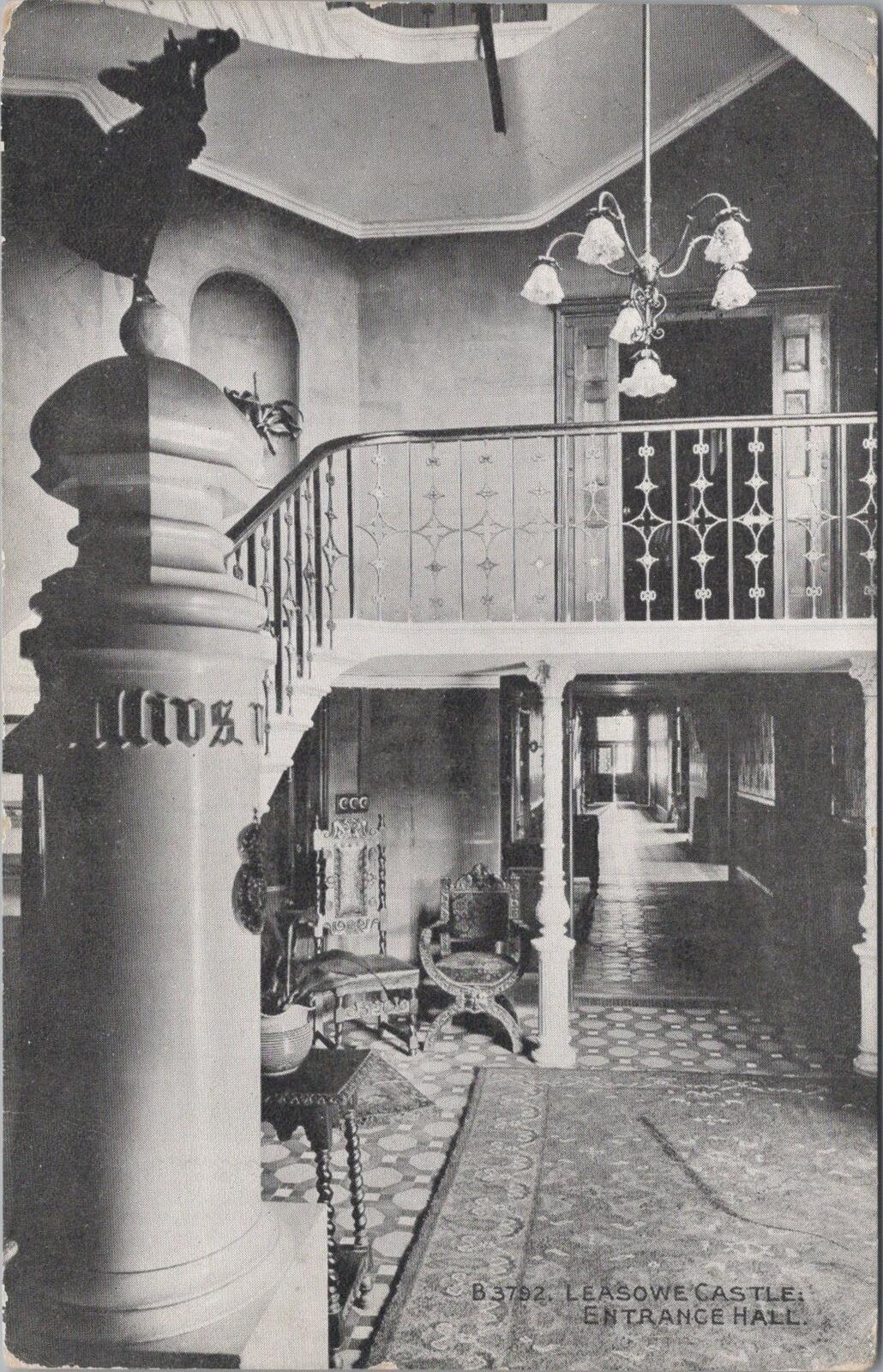 Cheshire Postcard: Leasowe Castle Entrance Hall Grand Stairwell Wirral  XT3050
