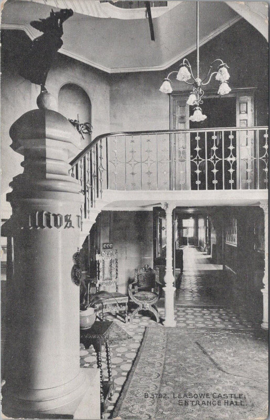 Cheshire Postcard: Leasowe Castle Entrance Hall Grand Stairwell Wirral  XT3050