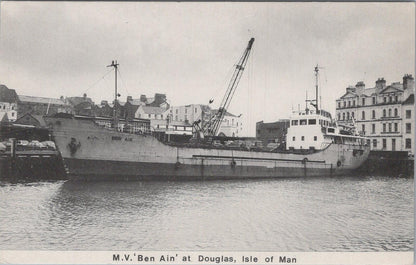 Isle of Man Postcard: MV Ben Ain Douglas Harbour Ramsey Steamship Co XT3051
