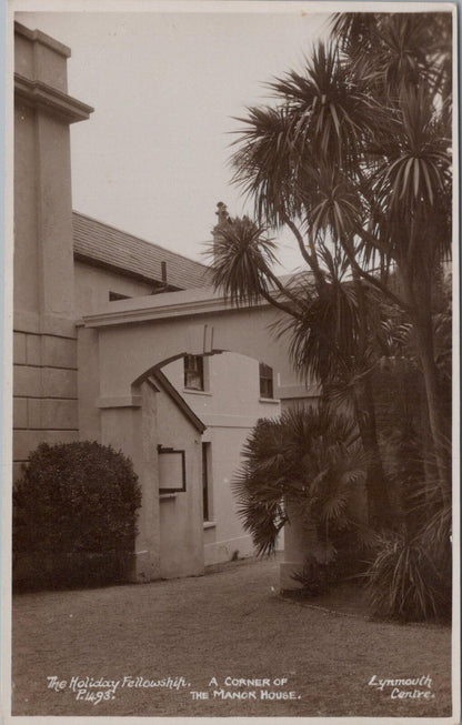 Devon Postcard: Manor House Lynmouth Holiday Fellowship Palm Trees , RPPC XT3055