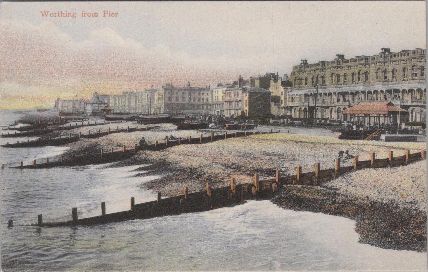 Sussex Postcard: Worthing From Pier Seafront Marine Parade Promenade XT3075