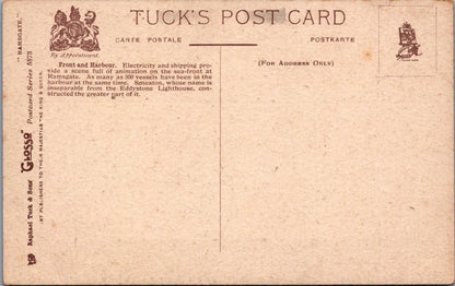 Kent Postcard: Ramsgate The Front and Harbour Electric Tram Sailing Ships XT3080