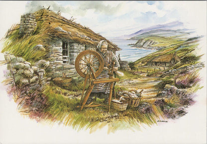 Occupations Postcard - Scottish Spinning and Spinning Wheels Art RR23678