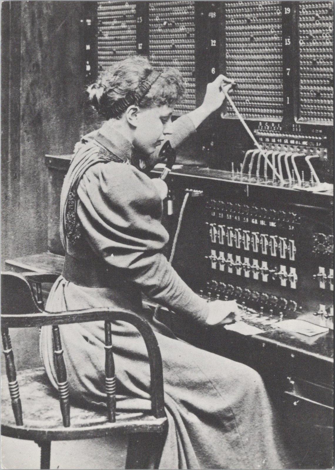 Occupations Postcard - An Operator Working The Switchboard in Manchester RR23679