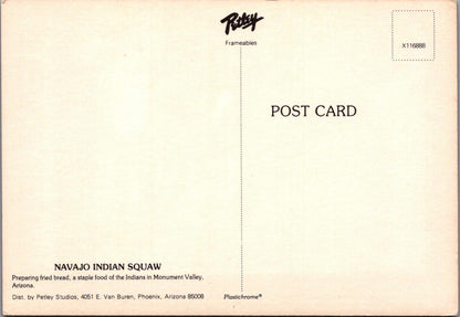 America Postcard - Nanajo Indian Squaw Preparing Bread, Monument Valley RR23686