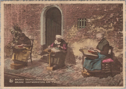 Occupations Postcard-Dentellières au travail, Lace Makers at Work,Bruges RR23692