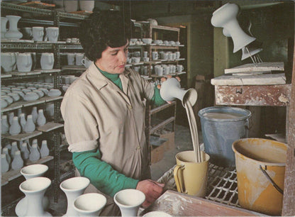 Occupations Postcard-Liquid Glazing, Foster's Pottery, Redruth, Cornwall RR23694