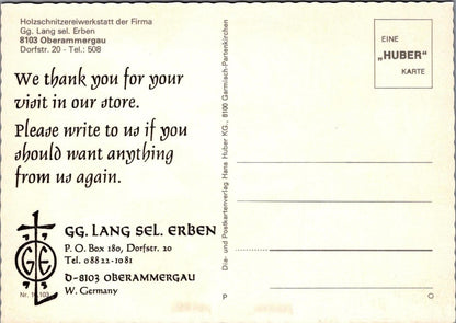 Occupations Postcard - Woodcarving Co Gg. Lang sel. Erben, Oberammergau RR23695